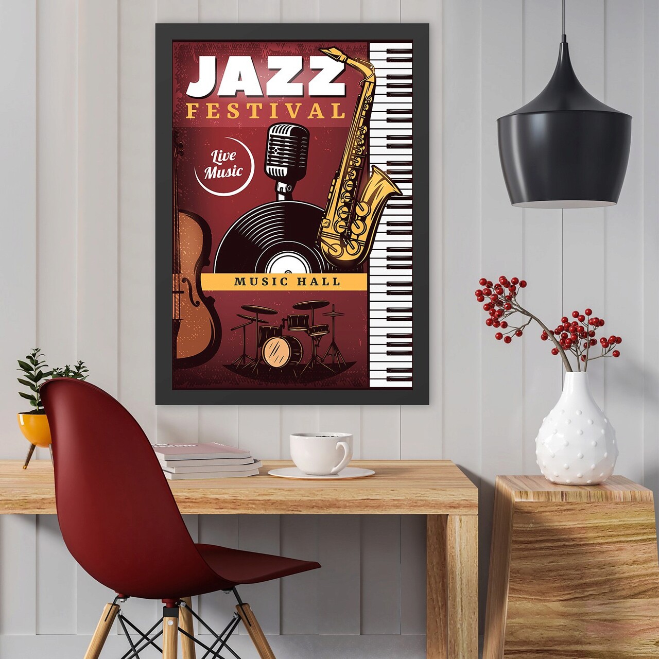 Tablou decorativ, Jazz Festival (55 x 75), Polistiren, Multicolor - imagine 3